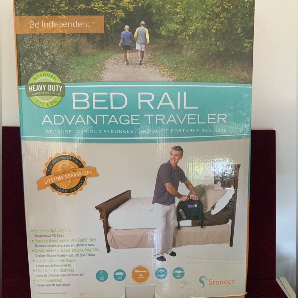 Stander bed rail advantage traveler. Hotel, camper, dom, home etc open box item.